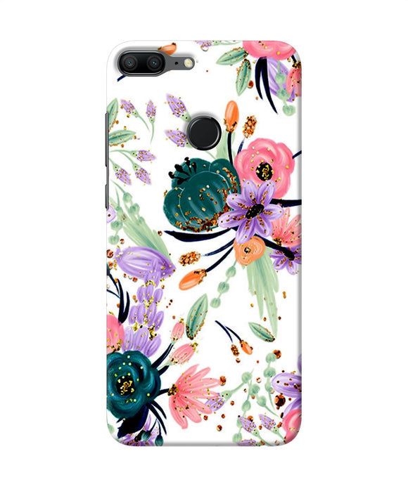 Abstract Flowers Print Honor 9 Lite Back Cover
