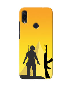 PUBG Silhouette Redmi Note 7 Real 4D Back Cover