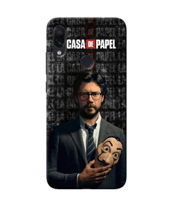 Money Heist Professor with Mask Redmi Note 7 Pro Back Cover