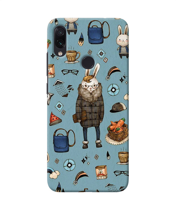 Canvas Rabbit Print Redmi Note 7 Pro Back Cover