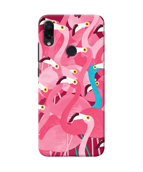 Abstract Sheer Bird Pink Print Redmi Note 7 Pro Back Cover