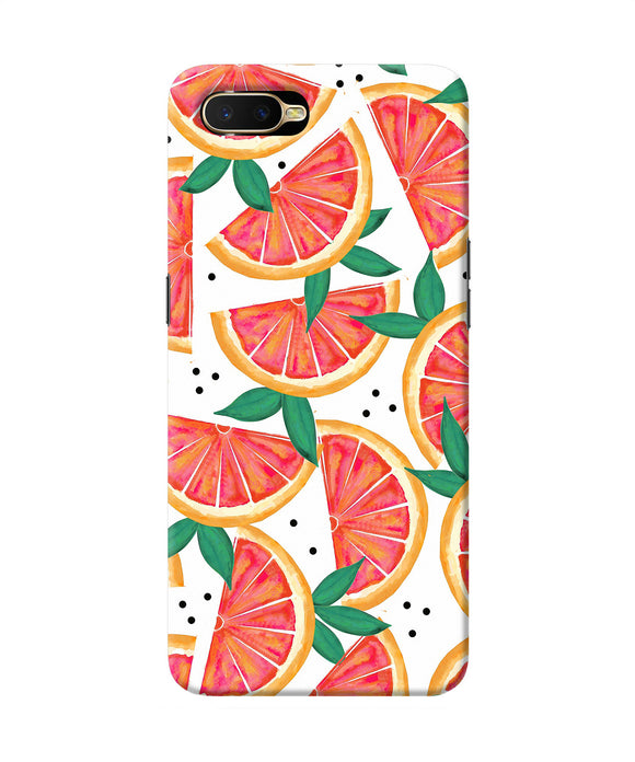 Abstract Orange Print Oppo K1 Back Cover