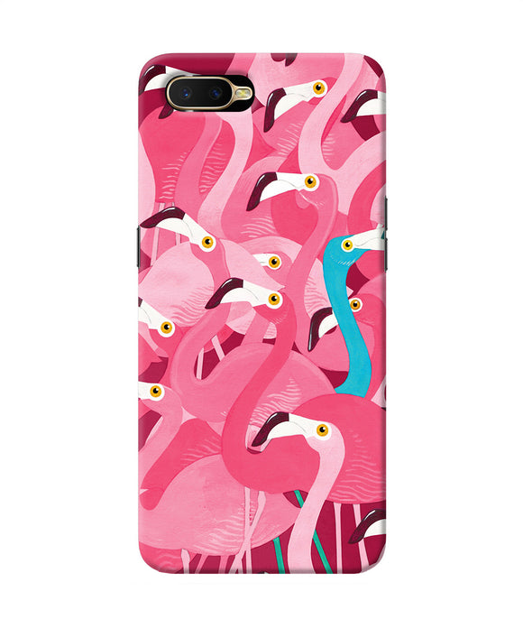Abstract Sheer Bird Pink Print Oppo K1 Back Cover