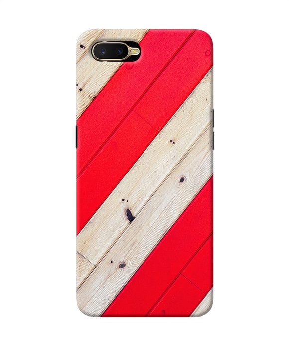 Abstract Red Brown Wooden Oppo K1 Back Cover