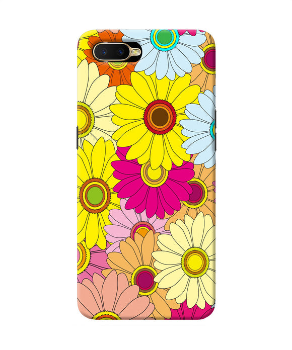 Abstract Colorful Flowers Oppo K1 Back Cover