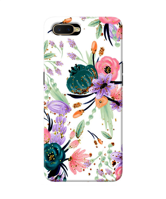 Abstract Flowers Print Oppo K1 Back Cover