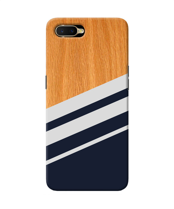 Black And White Wooden Oppo K1 Back Cover