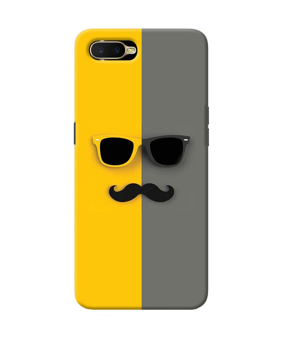 Mustache Glass Oppo K1 Back Cover