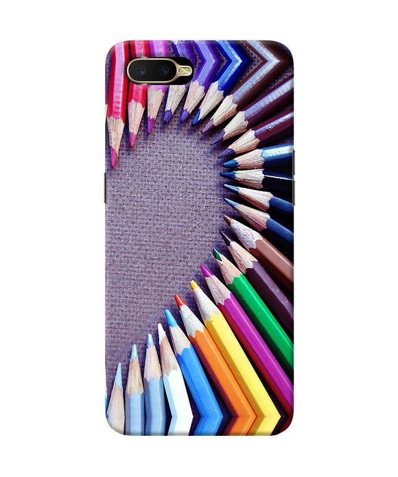 Color Pencil Half Heart Oppo K1 Back Cover