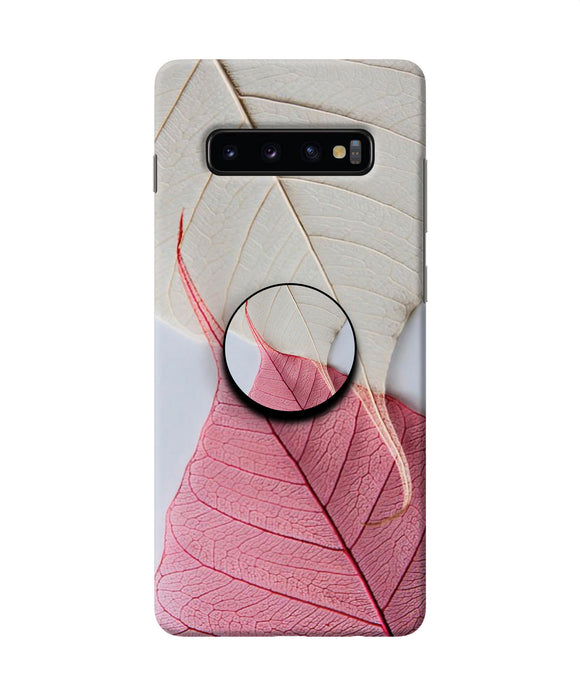 White Pink Leaf Samsung S10 Plus Pop Case