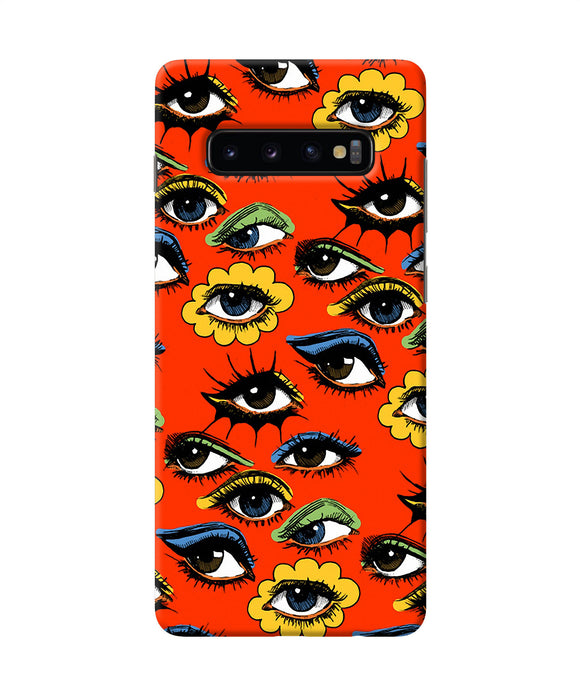 Abstract Eyes Pattern Samsung S10 Plus Back Cover