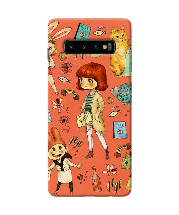 Canvas Little Girl Print Samsung S10 Plus Back Cover