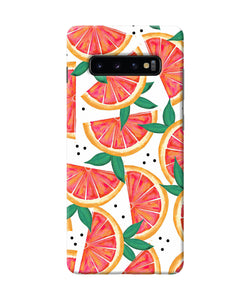 Abstract Orange Print Samsung S10 Plus Back Cover