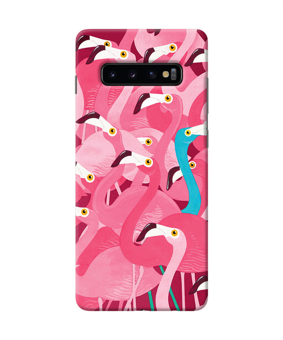 Abstract Sheer Bird Pink Print Samsung S10 Plus Back Cover