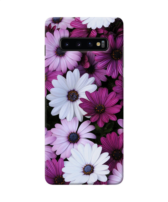 White Violet Flowers Samsung S10 Plus Back Cover