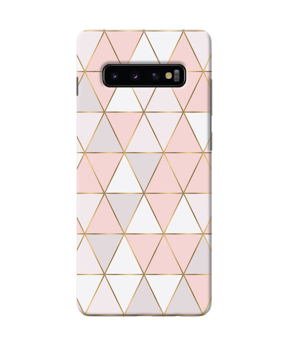 Abstract Pink Triangle Pattern Samsung S10 Plus Back Cover