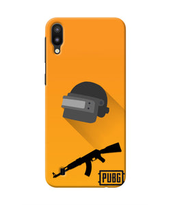 PUBG Helmet and Gun Samsung M10 Real 4D Back Cover