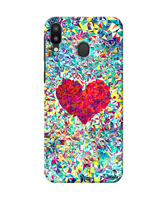 Red Heart Print Samsung M20 Back Cover