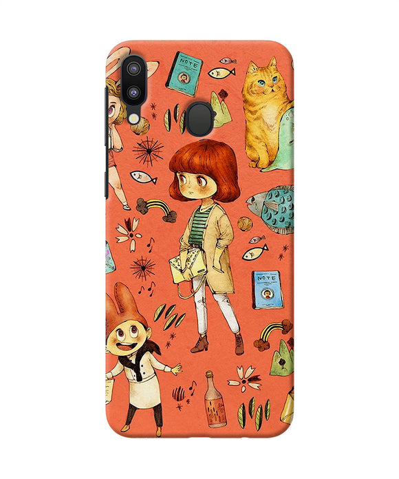 Canvas Little Girl Print Samsung M20 Back Cover