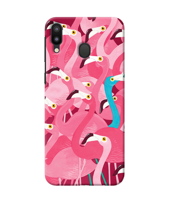 Abstract Sheer Bird Pink Print Samsung M20 Back Cover
