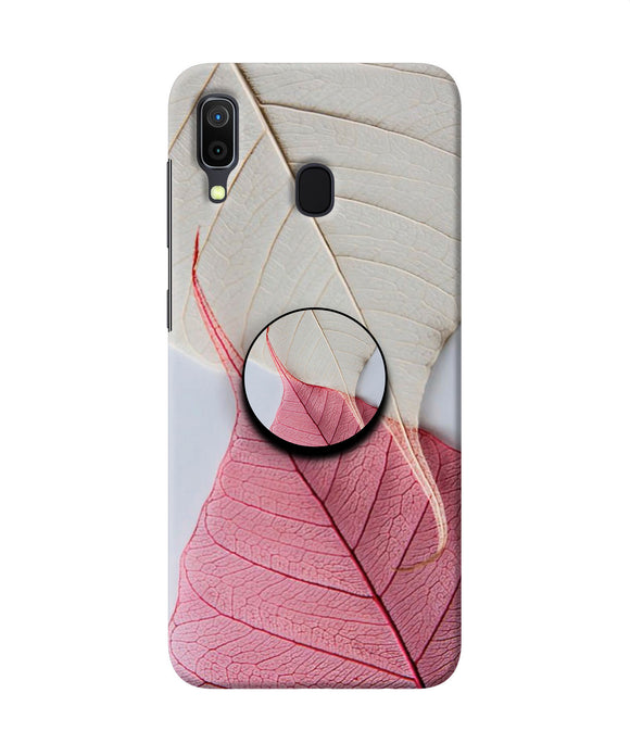 White Pink Leaf Samsung A30 Pop Case