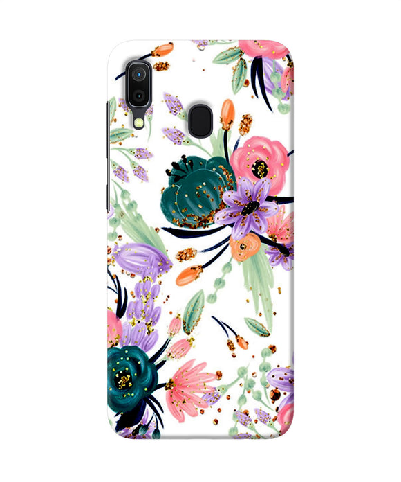 Abstract Flowers Print Samsung A30 Back Cover