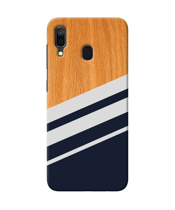 Black And White Wooden Samsung A30 Back Cover