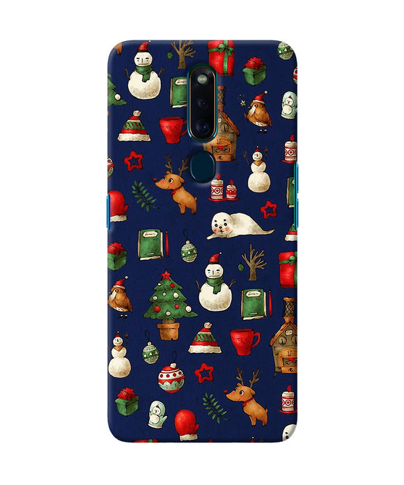 Canvas Christmas Print Oppo F11 Pro Back Cover