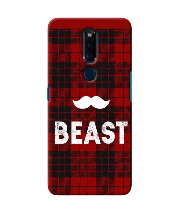 Beast Red Square Oppo F11 Pro Back Cover
