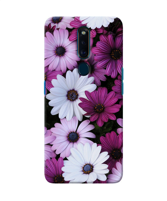 White Violet Flowers Oppo F11 Pro Back Cover