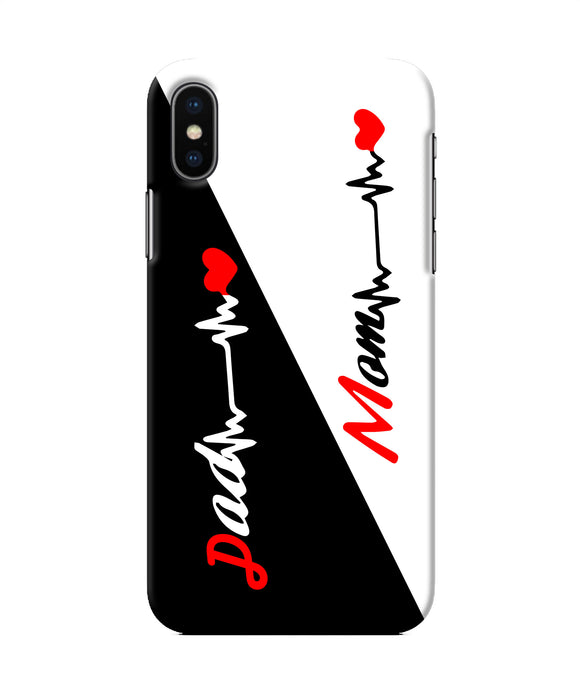 Mom Dad Heart Line Iphone Xs Back Cover