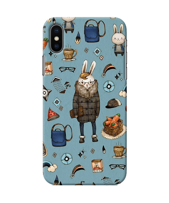 Canvas Rabbit Print Iphone Xs Back Cover