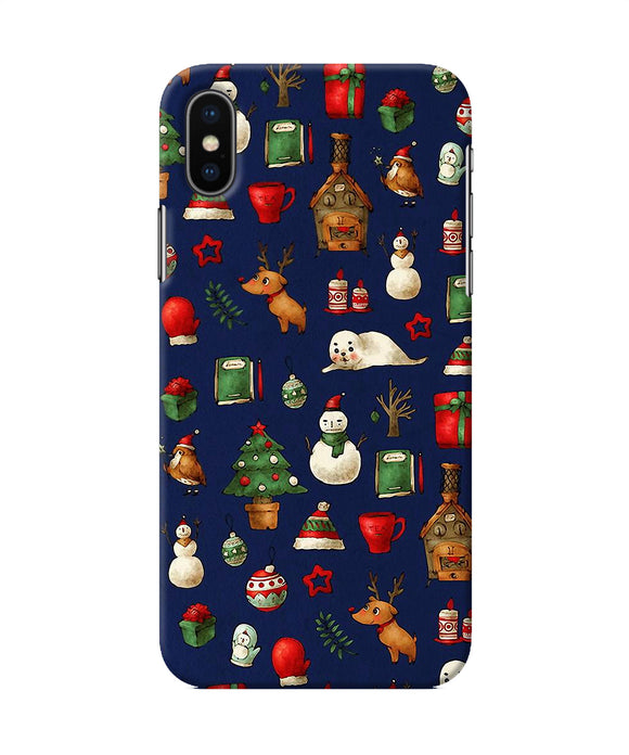 Canvas Christmas Print Iphone Xs Back Cover