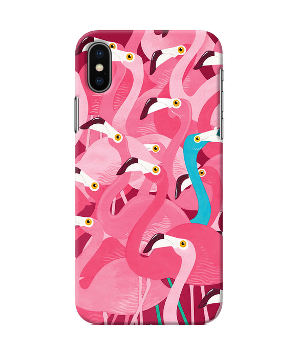 Abstract Sheer Bird Pink Print Iphone Xs Back Cover