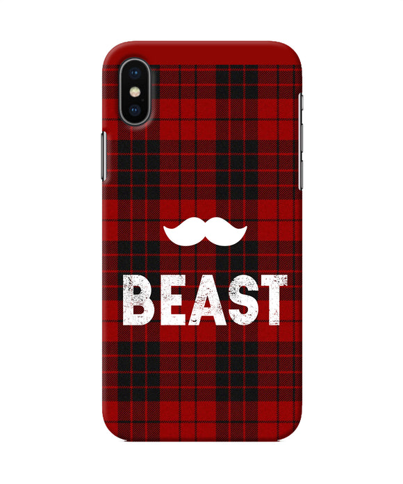 Beast Red Square Iphone Xs Back Cover