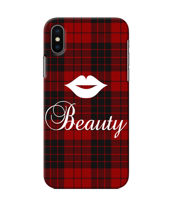Beauty Red Square Iphone Xs Back Cover