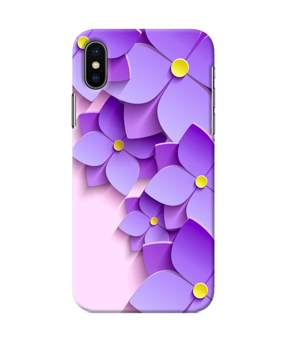 Violet Flower Craft Iphone Xs Back Cover