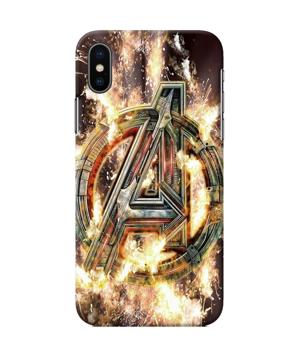 Avengers Burning Logo Iphone Xs Back Cover