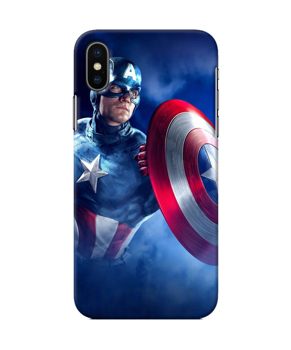 Captain America On Sky Iphone Xs Back Cover