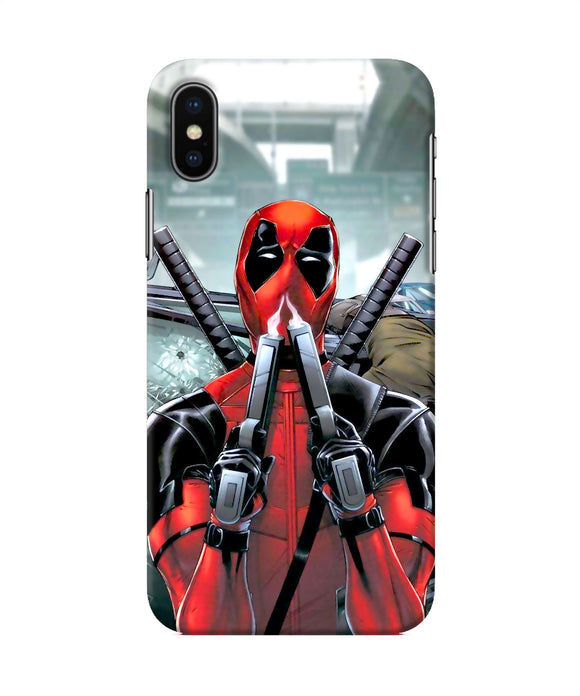 Deadpool With Gun Iphone Xs Back Cover