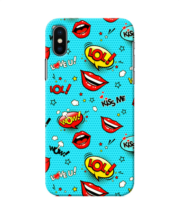 Lol Lips Print Iphone Xs Back Cover