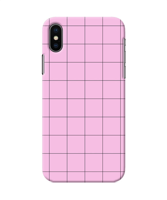 Pink Square Print Iphone Xs Back Cover