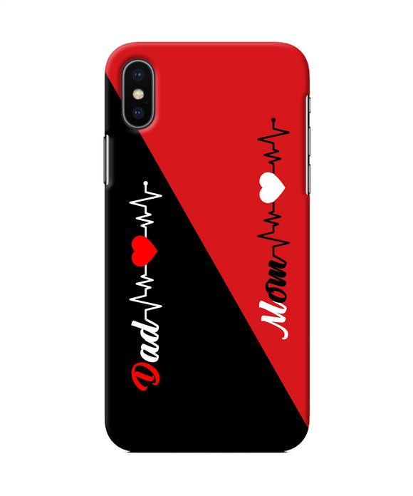 Mom Dad Heart Line Iphone Xs Back Cover