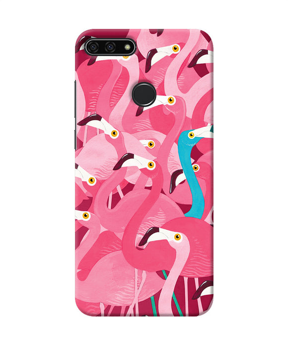 Abstract Sheer Bird Pink Print Honor 7a Back Cover