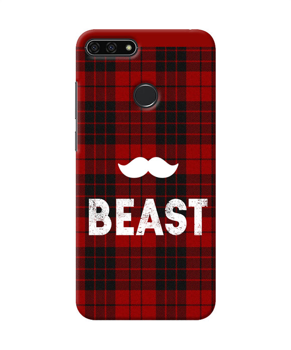 Beast Red Square Honor 7a Back Cover