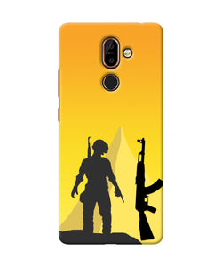 PUBG Silhouette Nokia 7 Plus Real 4D Back Cover