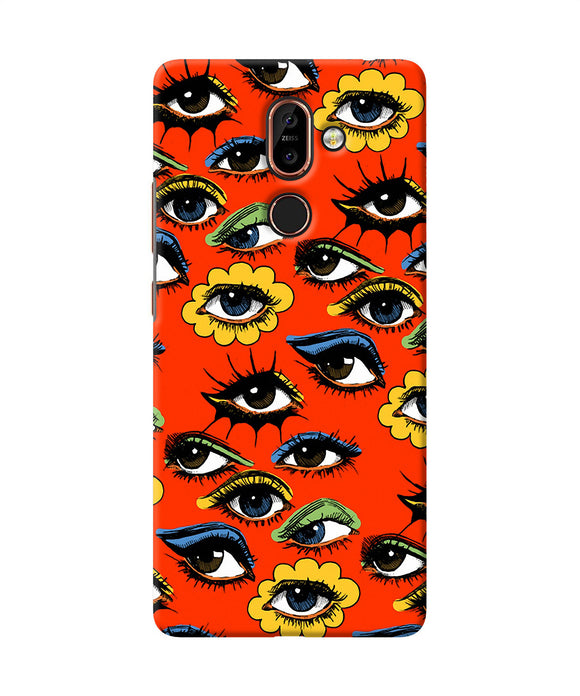 Abstract Eyes Pattern Nokia 7 Plus Back Cover