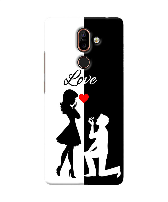 Love Propose Black And White Nokia 7 Plus Back Cover