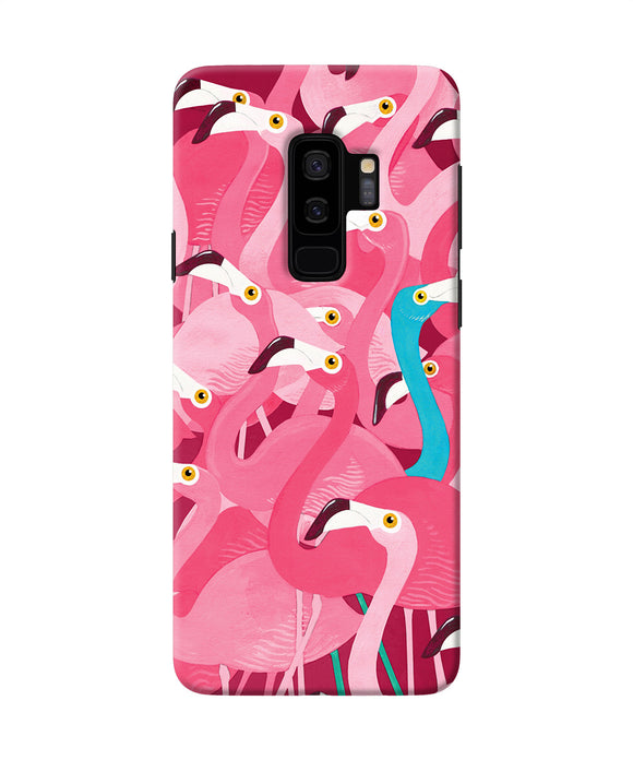 Abstract Sheer Bird Pink Print Samsung S9 Plus Back Cover