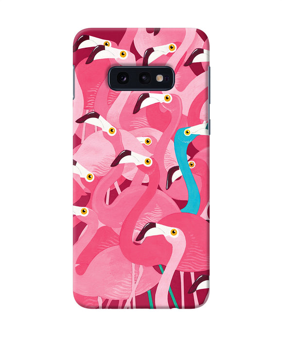 Abstract Sheer Bird Pink Print Samsung S10e Back Cover